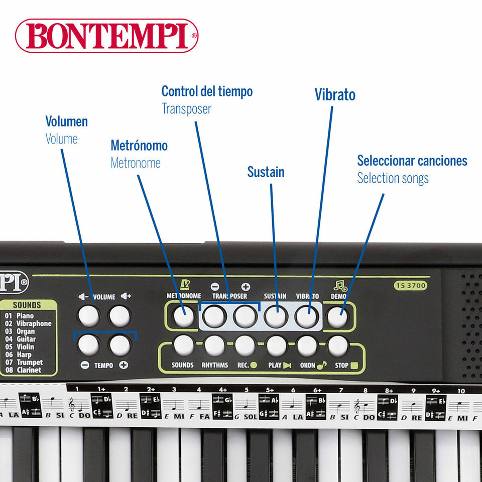 37-Key Keyboard Bontempi 42 x 4 x 15 cm (6 Units)-2