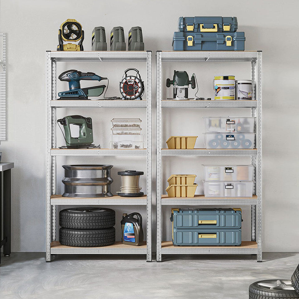 5-szintes acél polcrendszer, 2 db, ezüst-1