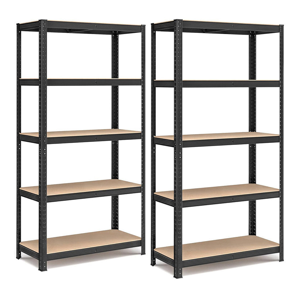 5-szintes acél polcrendszer, 2db, fekete-0