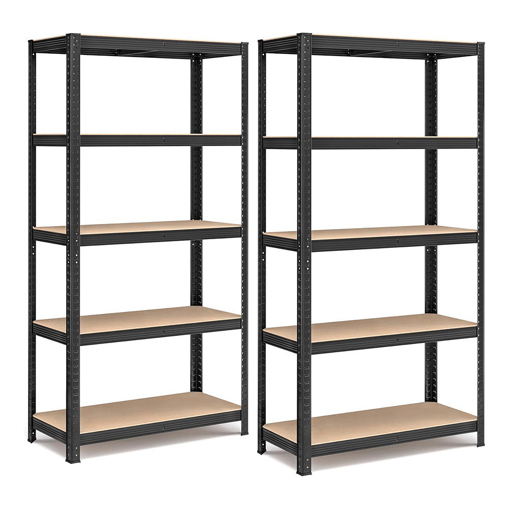 5-szintes acél polcrendszer, 2db, fekete-0