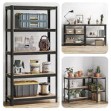 5-szintes acél polcrendszer, 2db, fekete-1