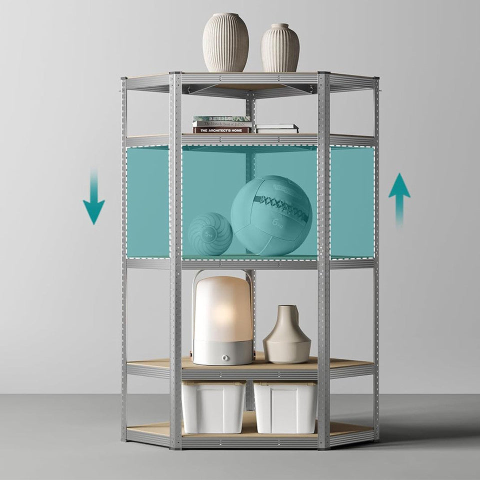 5 szintes sarok tárolópolc 70x70x180-4