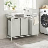 3 rekeszes szennyestartó, törtfehér-1