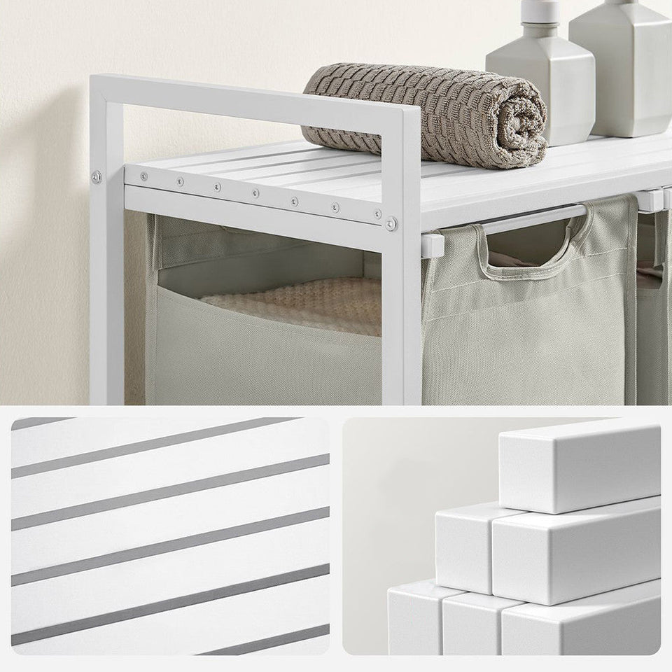 3 rekeszes szennyestartó, törtfehér-4