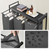 3 rekeszes szennyestartó, sötétszürke-3