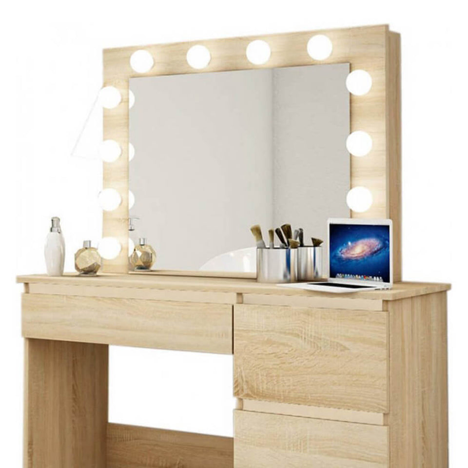 Barcelona fésülködő asztal, natúr-3