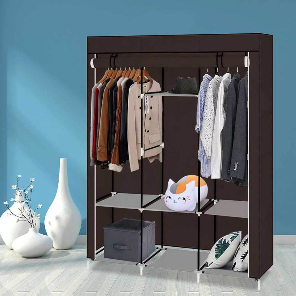 Mobile wardrobe in size 130x45x170 cm - brown-3