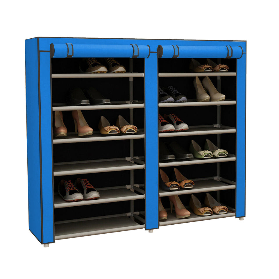 Mobile shoe storage cabinet in 4 colors - blue-0
