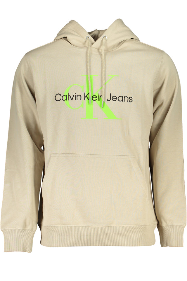 CALVIN KLEIN MEN'S BEIGE ZIPLESS SWEATSHIRT