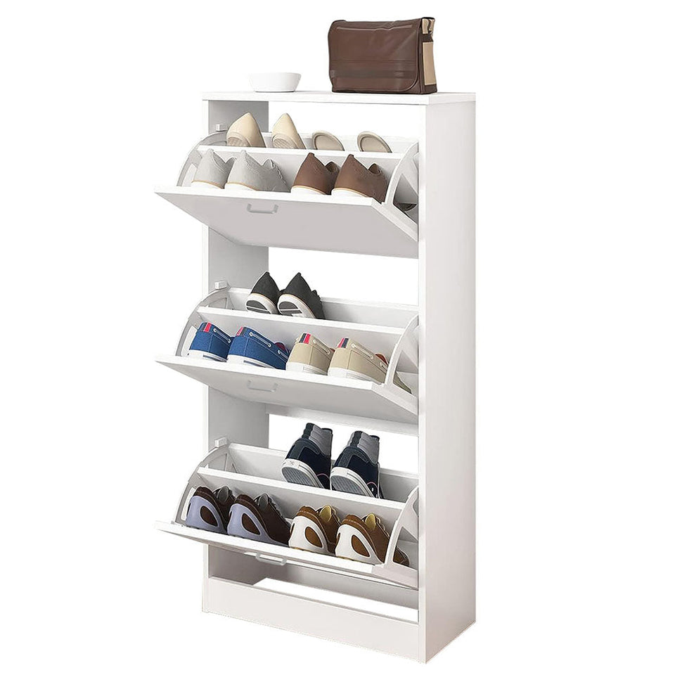 Cipős szekrény 3 részes, fehér színben-2