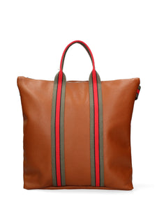 Borsa a mano convertibile in zaino da donna In Vera pelle Made in Italy 43x38x12 cm-0