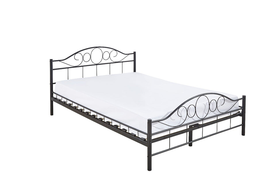 Mimi metal bed frame with gift bed grid in several sizes and colors-Black 140x200cm-0