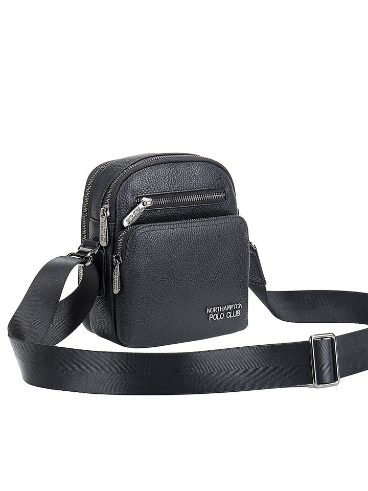 Borsa a tracolla da uomo In Vera pelle Made in Italy 21x18x9,5 cm-1