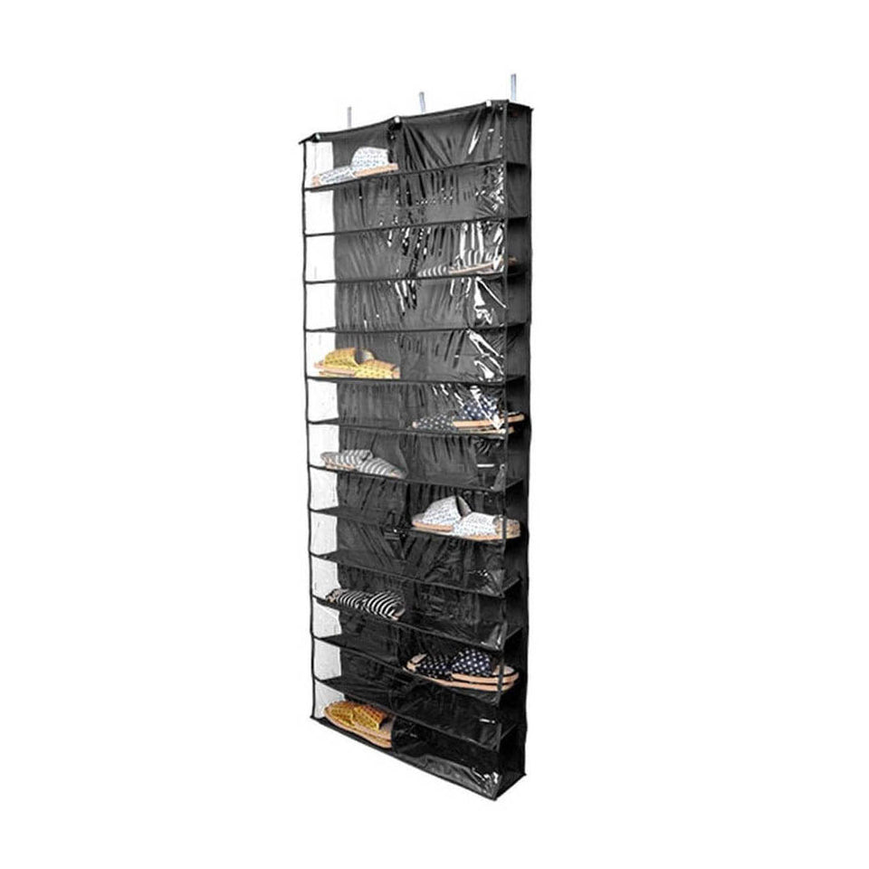 Door-mounted shoe storage black-0
