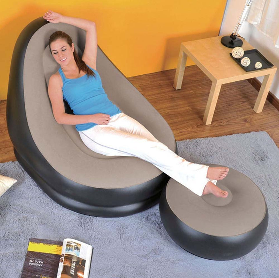 Inflatable armchair with footrest-3
