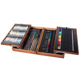 174 részes festő-és rajzkészlet praktikus, fa díszdobozban-0