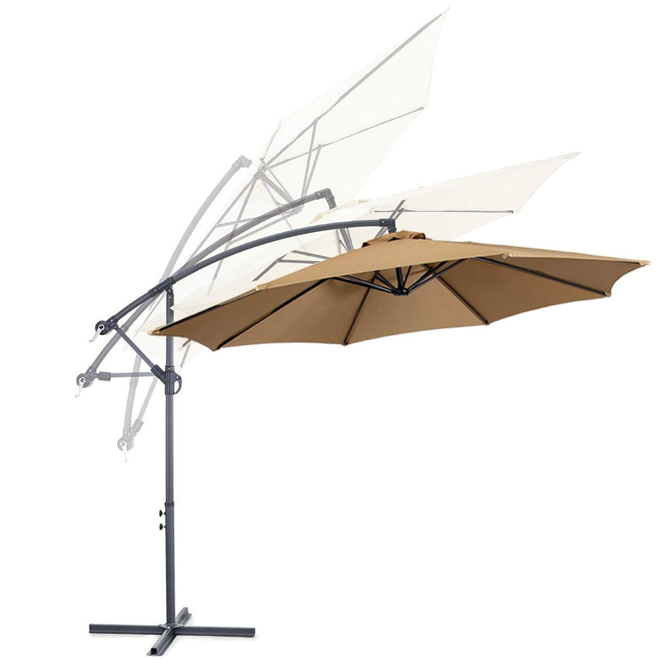Hanging parasol 2.7 m - several colors - khaki-2
