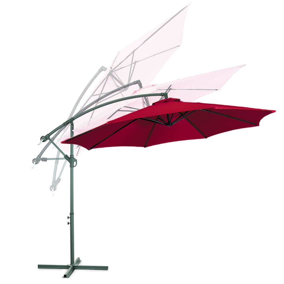 Hanging parasol 2.7 m - in several colors - red-2