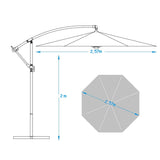 Függő napernyő 2,7 m - több színben-krém-3