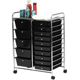 Gurulós tárolókocsi 15 fiókos, több színben-fekete-4