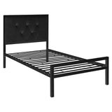 Hanna fém ágykeret ajándék ágyráccsal, több méretben és színben-Fekete 90x200 cm-es-fekete-0