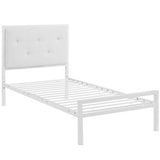 Hanna metal bed frame with gift bed grid, in several sizes and colors-White 90x200 cm-white-0
