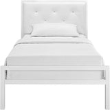 Hanna metal bed frame with gift bed grid, in several sizes and colors-White 90x200 cm-white-1