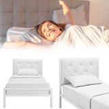 Hanna metal bed frame with gift bed grid, in several sizes and colors-White 90x200 cm-white-4