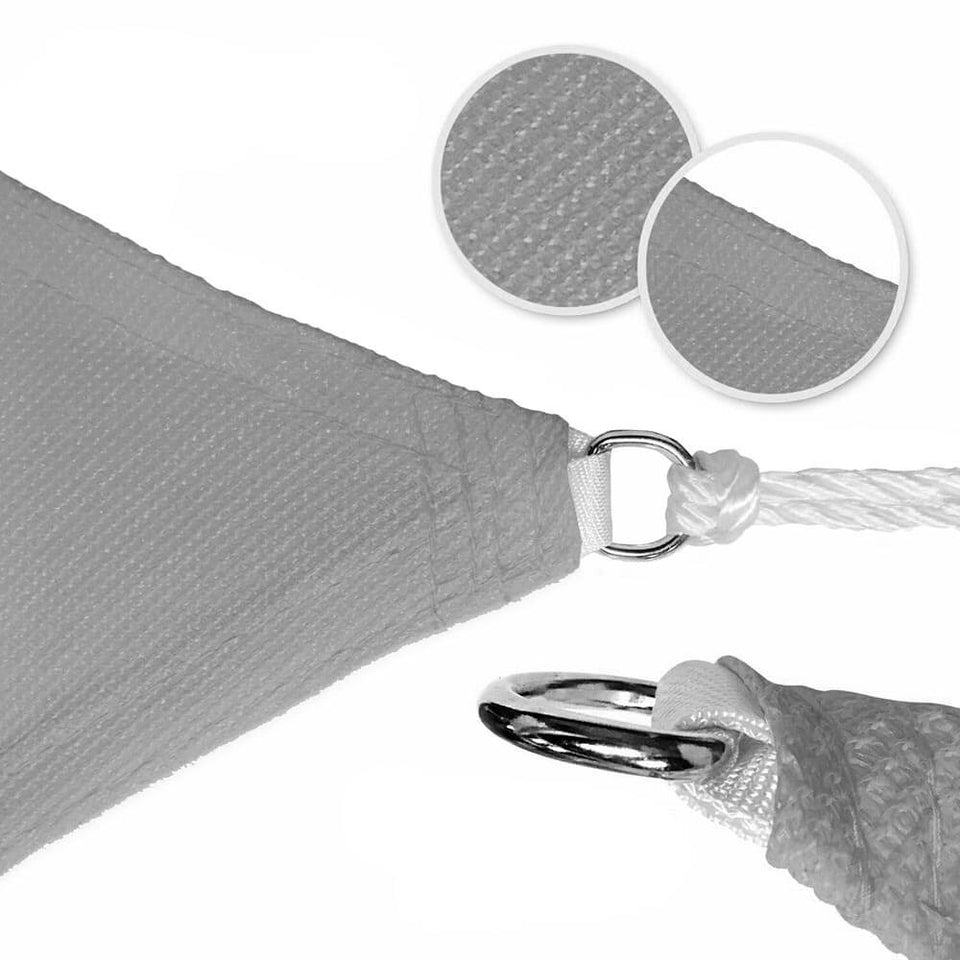 Square sun sail, 3.6 meters, several types-triangular, polyester, gray-1
