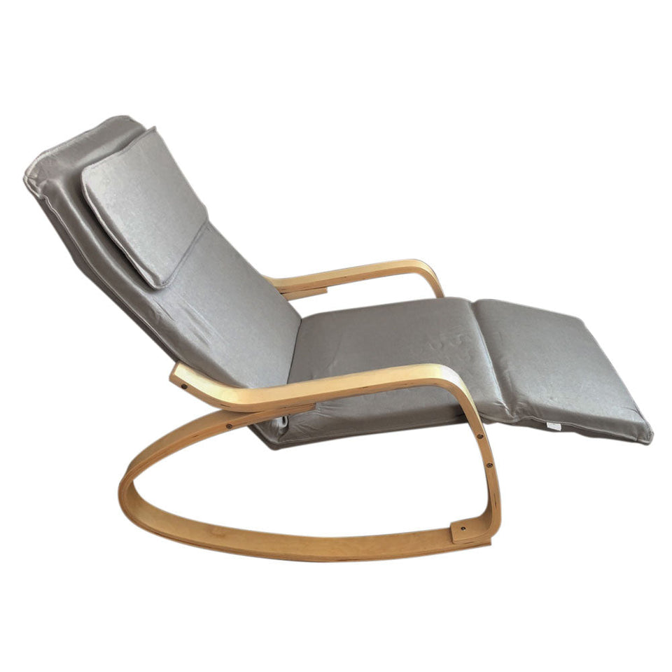 Rocking chair with adjustable footrest - Grey-2
