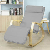 Rocking chair with adjustable footrest - Grey-4