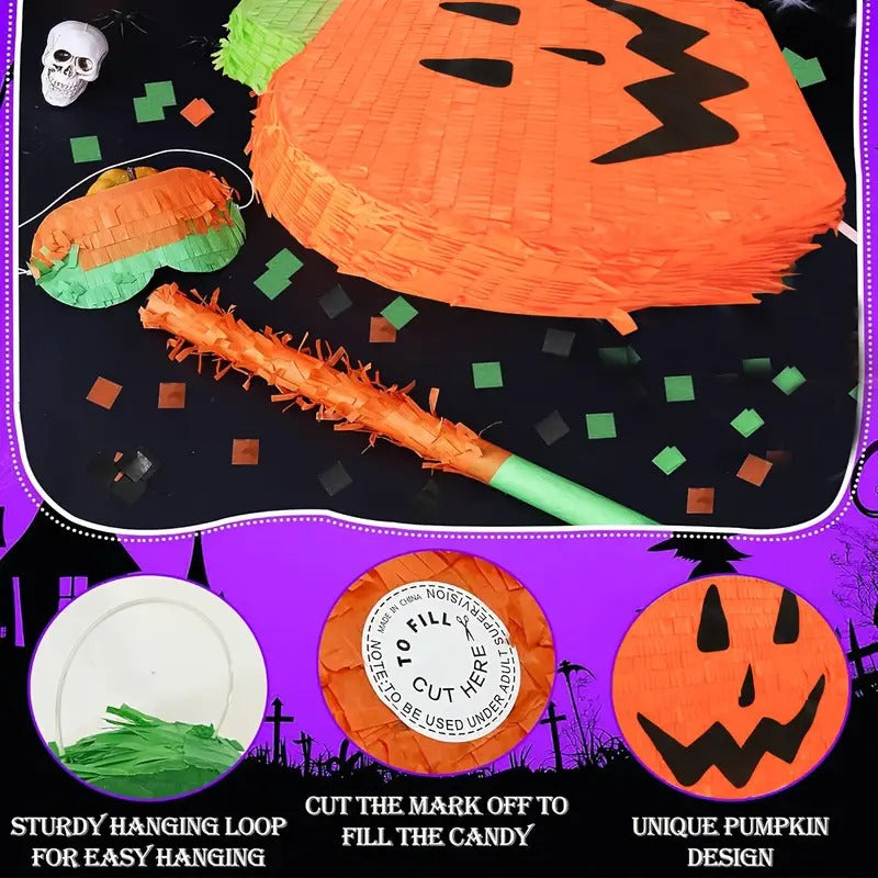 Large Pumpkin Piñata Set Party Decor (4pcs)-2