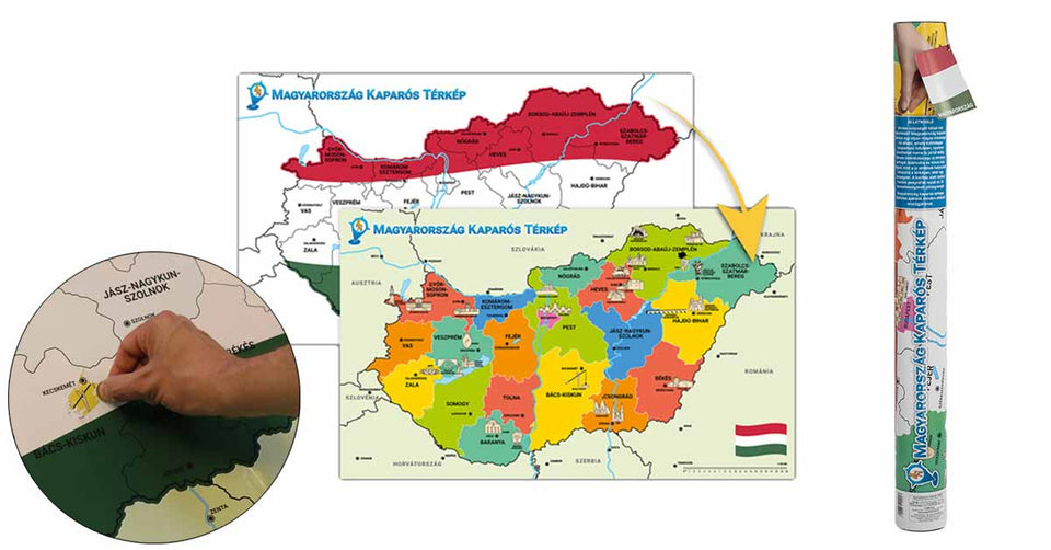 Scratch map of Hungary-2