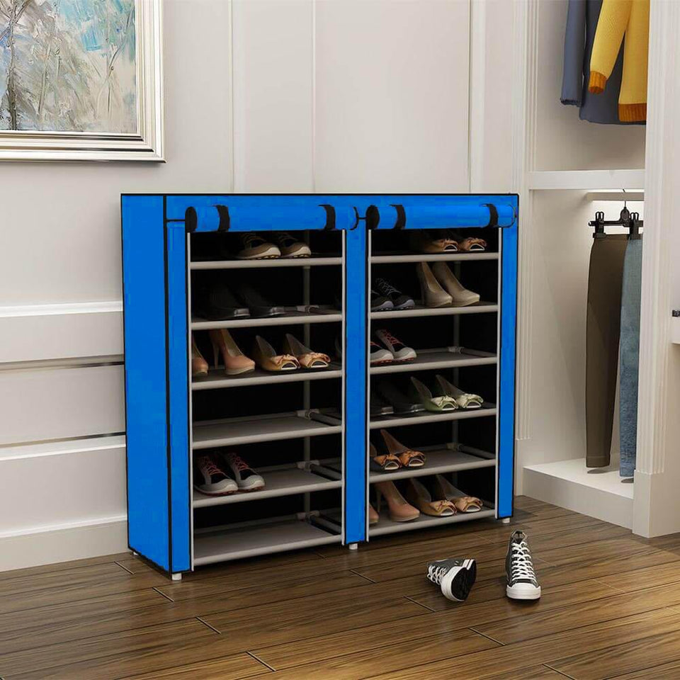 Mobile shoe storage cabinet in 4 colors - blue-3