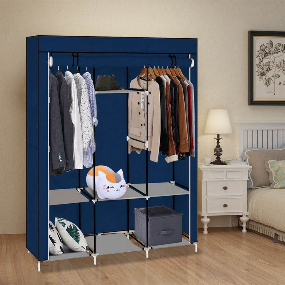 Mobile wardrobe in size 130x45x170 cm - blue-3
