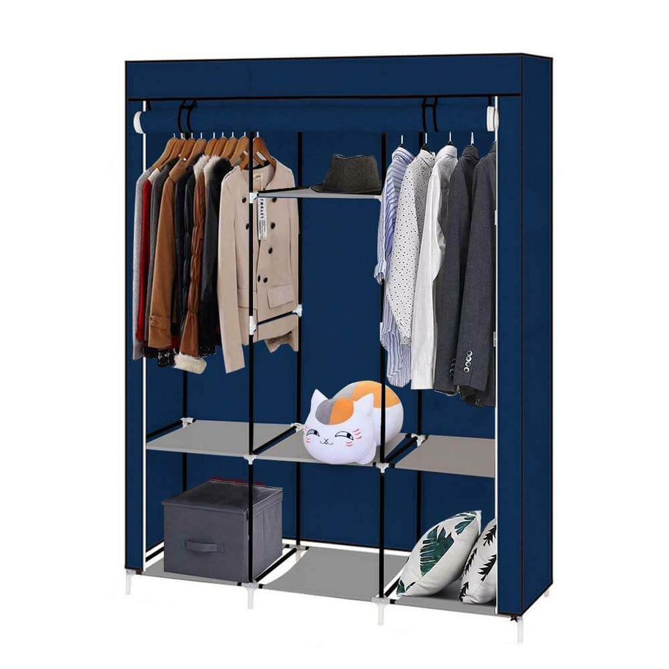 Mobile wardrobe in size 130x45x170 cm - blue-2