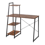 Kompakt számítógépasztal, munkaállomás 4 polccal-0