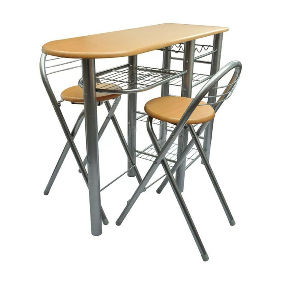 Kitchen bar set with 2 chairs and a table-0