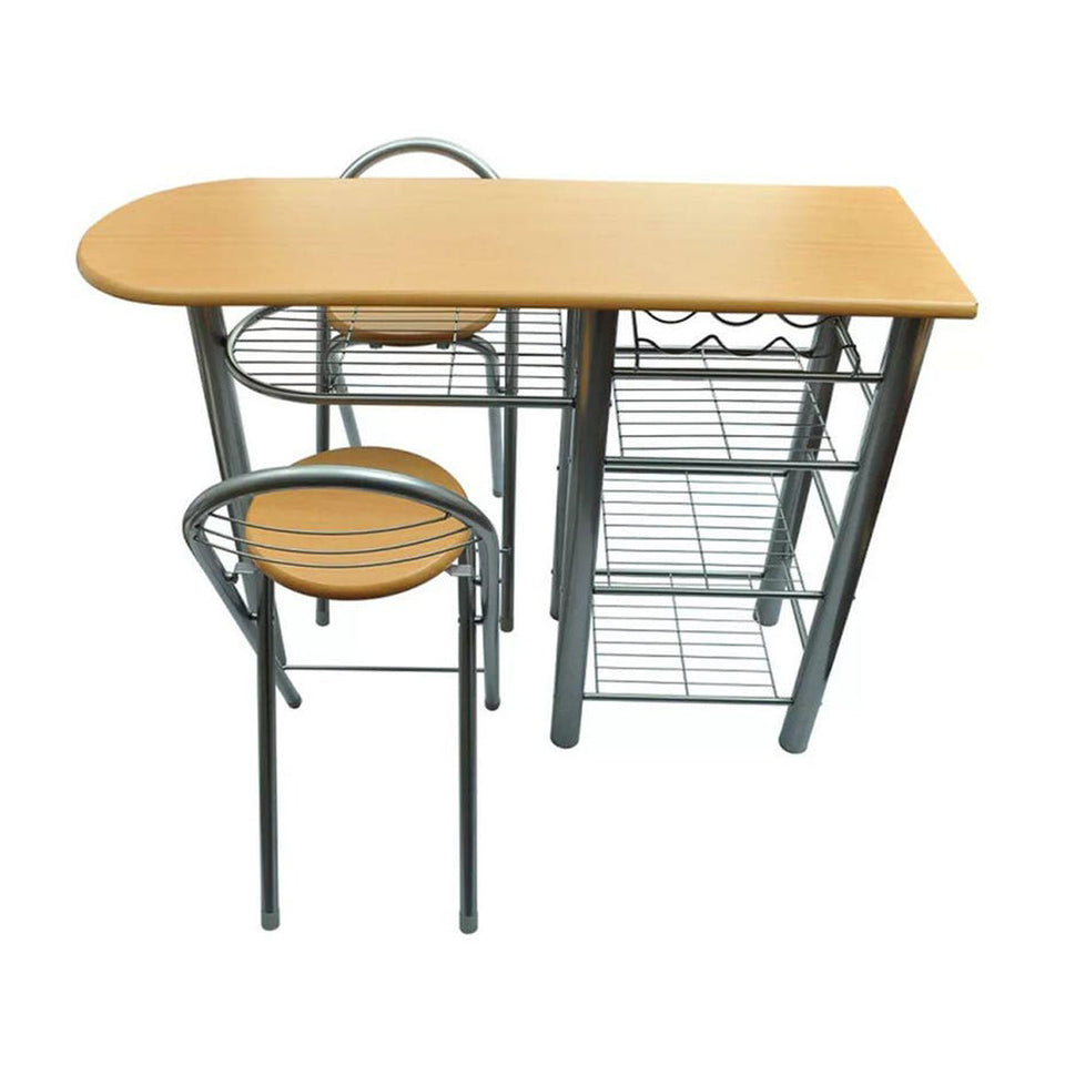 Kitchen bar set with 2 chairs and a table-2