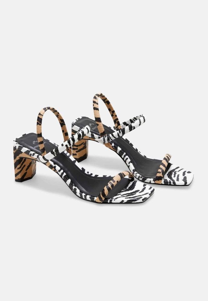 Animal Print Calf Leather Sandals – Women’s 6.5 cm Block Heel Open Toe-2