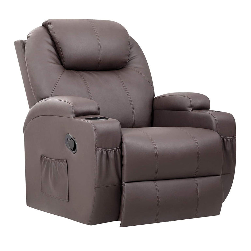 Masszázsfotel, barna-0