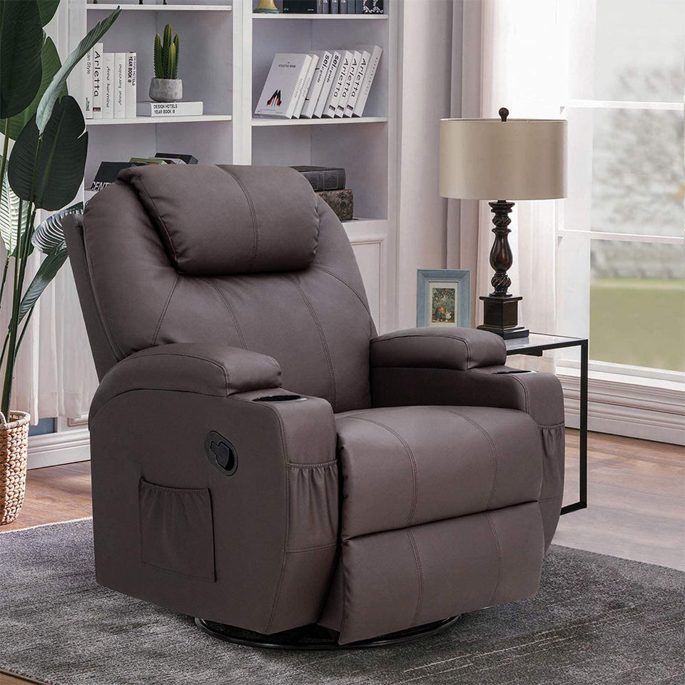 Masszázsfotel, barna-4