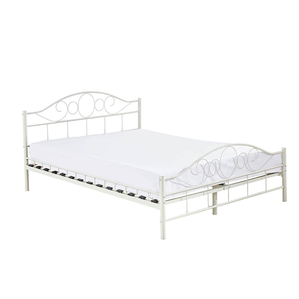 Mimi metal bed frame with gift bed grid in several sizes and colors-White 140x200cm-0
