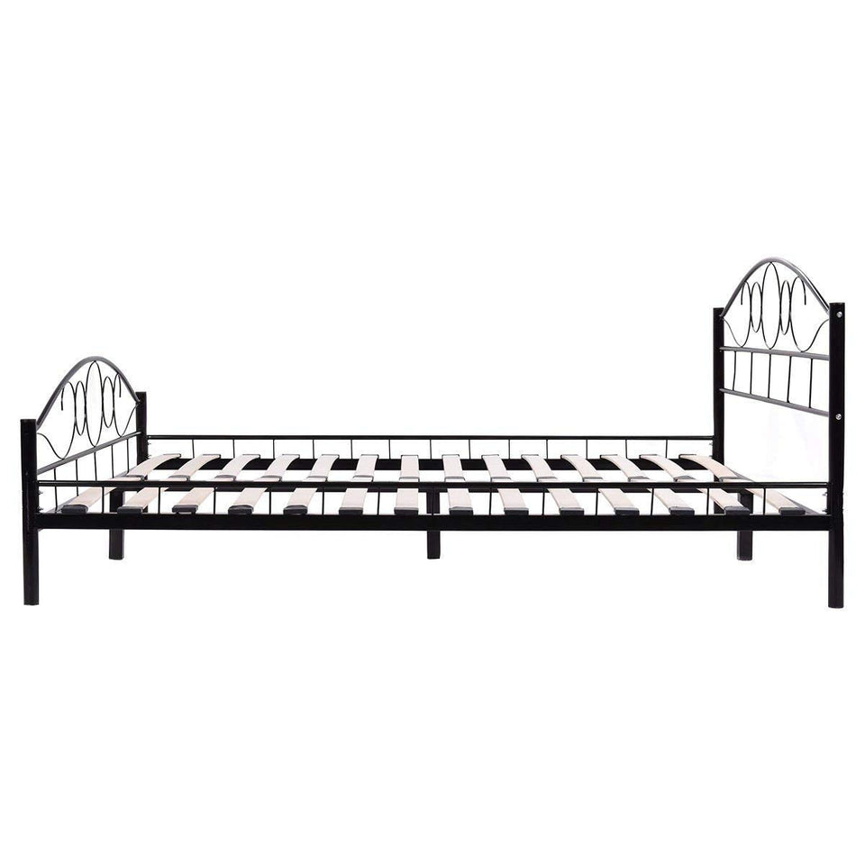 Mimi metal bed frame with gift bed grid in several sizes and colors-Black 140x200cm-2