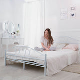 Mimi metal bed frame with gift bed grid in several sizes and colors-White 160x200cm-2