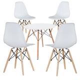 4 modern dining chairs with table, 3 colors - white-0