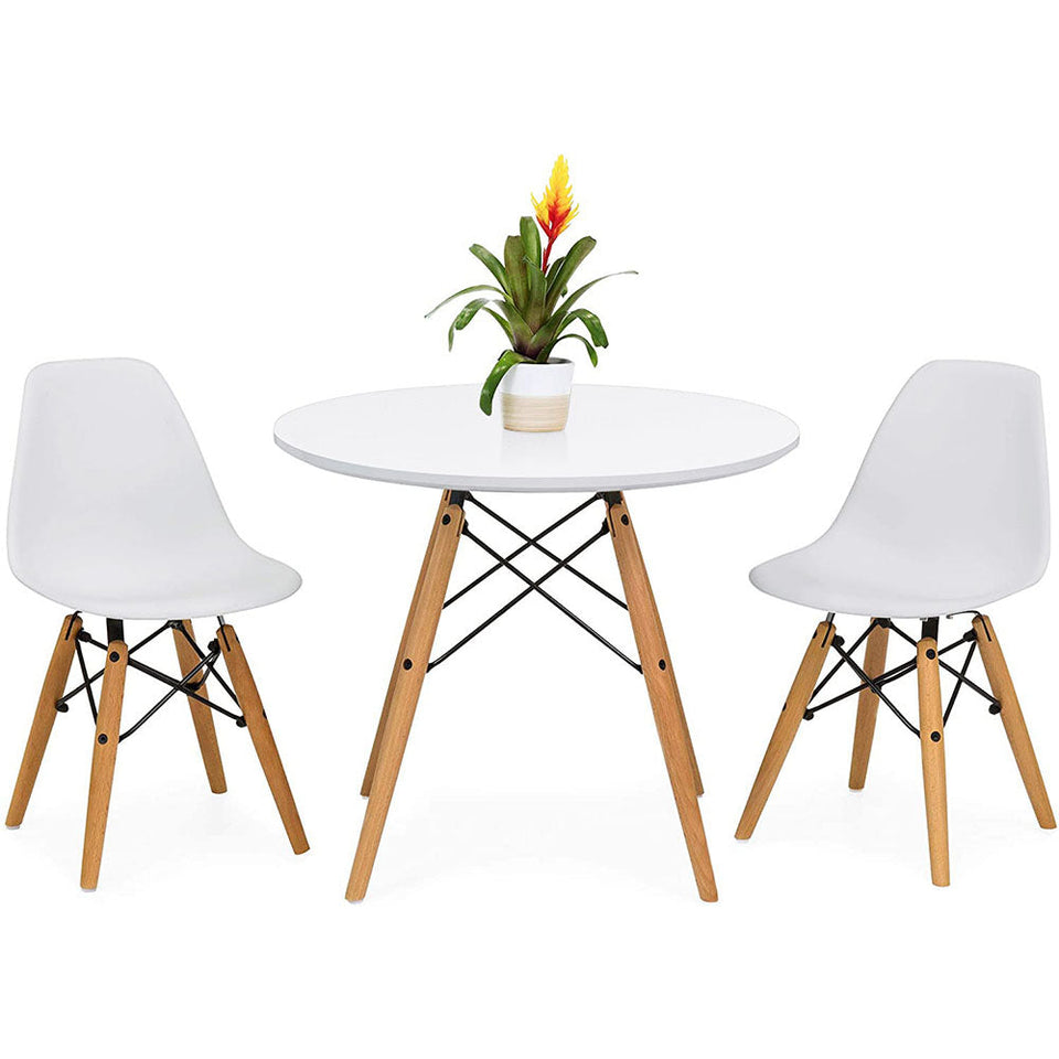 4 modern dining chairs with table, 3 colors - white-2