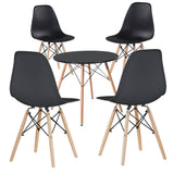 4 modern dining chairs with table, 3 colors - black-0