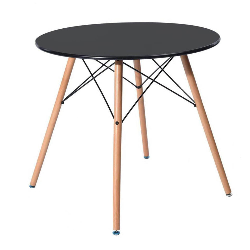 4 modern dining chairs with table, 3 colors - black-1