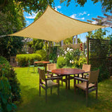 Square sun sail, 3.6 meters, in several types - square shape, polyethylene, beige-3
